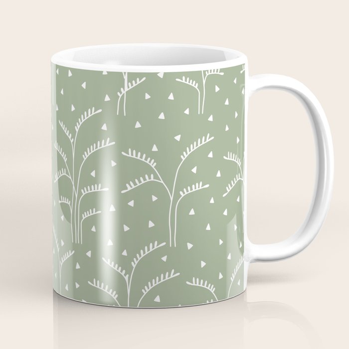 Boho Trees on Sage Green Coffee Mug Gallery Image 1