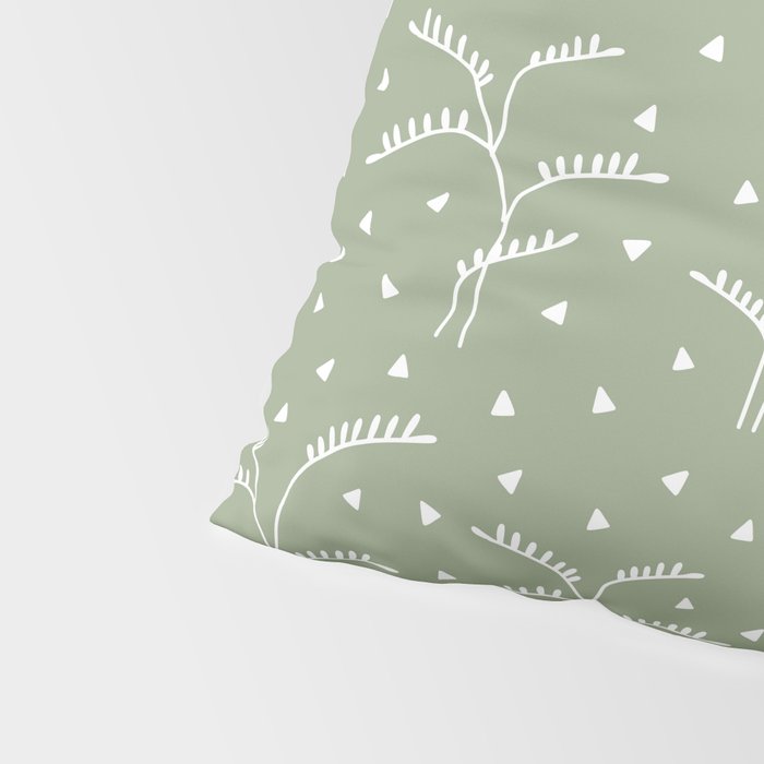 Boho Trees on Sage Green Pillow Sham Gallery Image 4