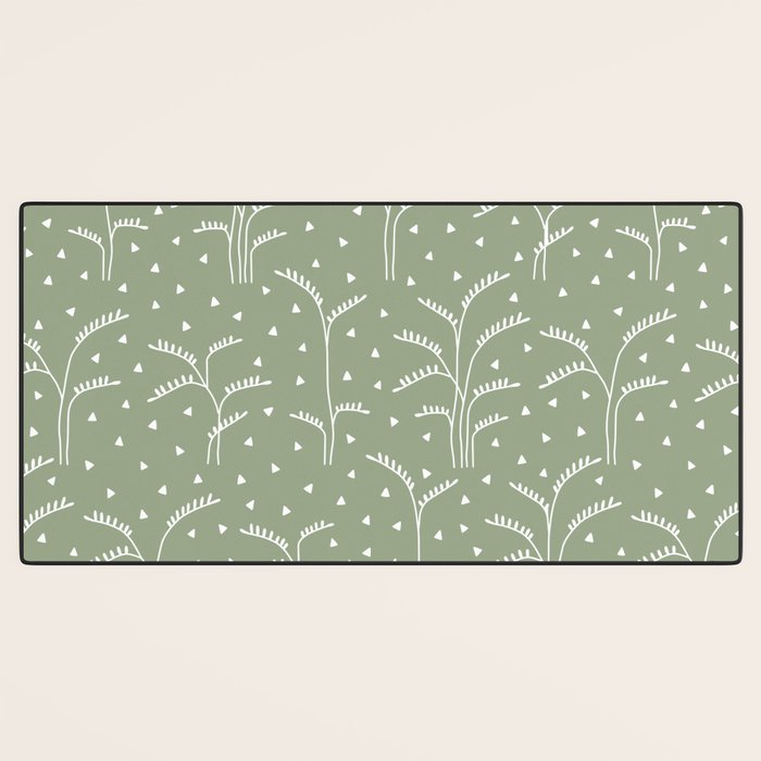 Boho Trees on Sage Green Desk Mat Gallery Image 3