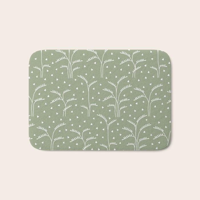Boho Trees on Sage Green Bath Mat Gallery Image 1