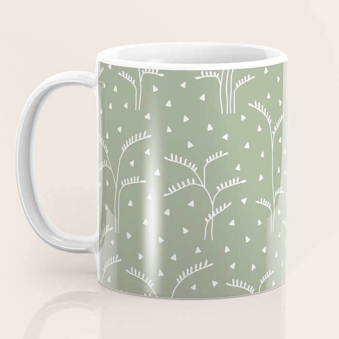 Boho Trees on Sage Green Coffee Mug Gallery Image 3