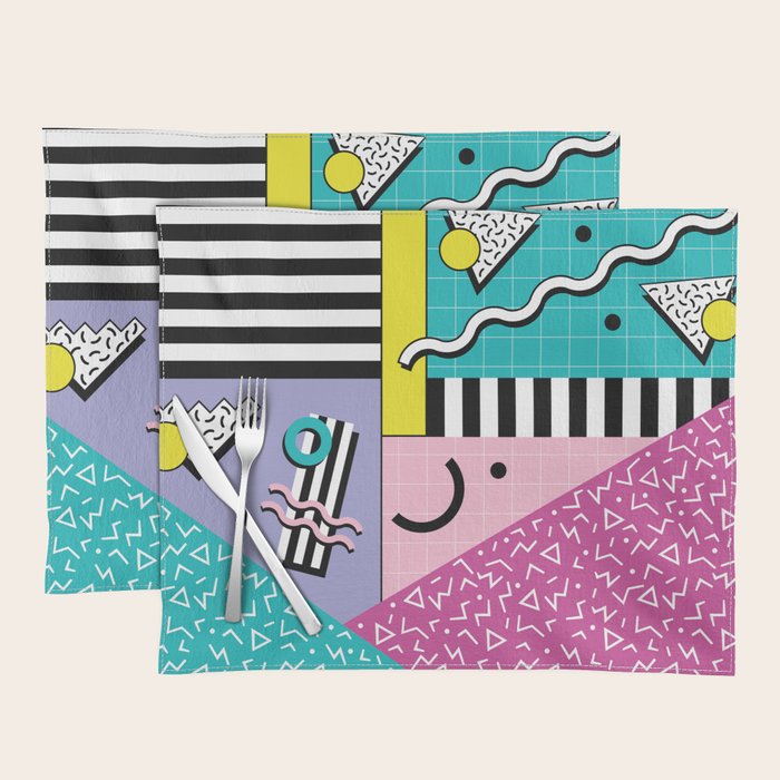 Memphis pattern 68 - 80s / 90s Retro Placemat Gallery Image 1