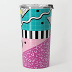 Memphis pattern 68 - 80s / 90s Retro Travel Mug Gallery Image 2
