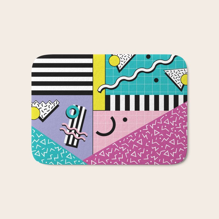 Memphis pattern 68 - 80s / 90s Retro Bath Mat Gallery Image 1
