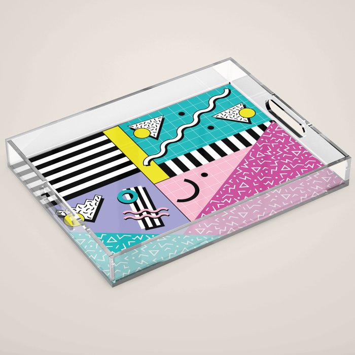 Memphis pattern 68 - 80s / 90s Retro Acrylic Tray Gallery Image 1