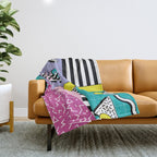 Memphis pattern 68 - 80s / 90s Retro Throw Blanket Gallery Image 1
