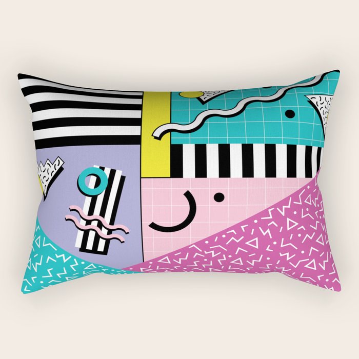 Memphis pattern 68 - 80s / 90s Retro Rectangular Pillow Gallery Image 2