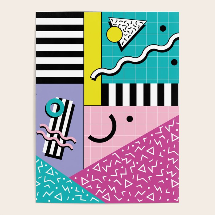 Memphis pattern 68 - 80s / 90s Retro Poster Gallery Image 4