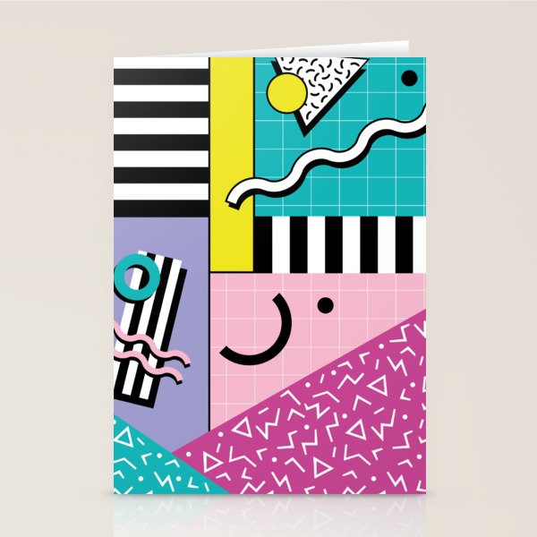 Memphis pattern 68 - 80s / 90s Retro Stationery Card Gallery Image 1