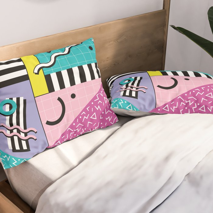 Memphis pattern 68 - 80s / 90s Retro Pillow Sham Gallery Image 2