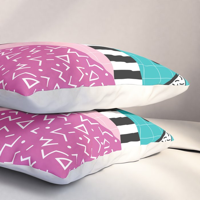 Memphis pattern 68 - 80s / 90s Retro Pillow Sham Gallery Image 3