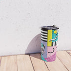 Memphis pattern 68 - 80s / 90s Retro Travel Mug Gallery Image 4