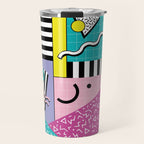Memphis pattern 68 - 80s / 90s Retro Travel Mug Gallery Image 1