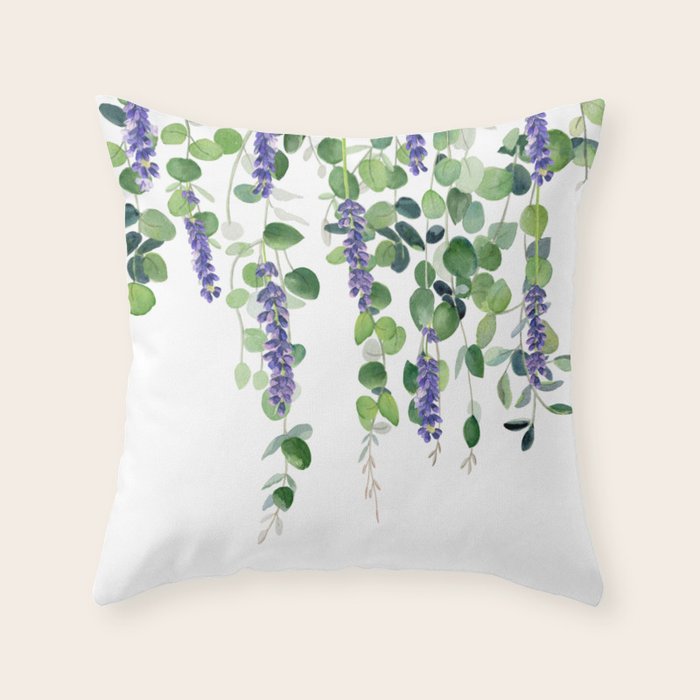 Eucalyptus and Lavender  Throw Pillow Gallery Image 1