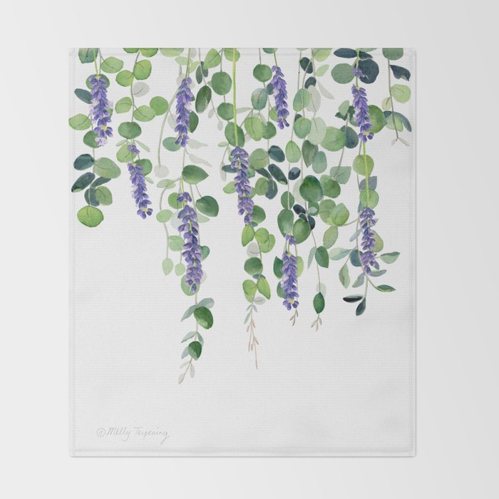 Eucalyptus and Lavender  Throw Blanket Gallery Image 2