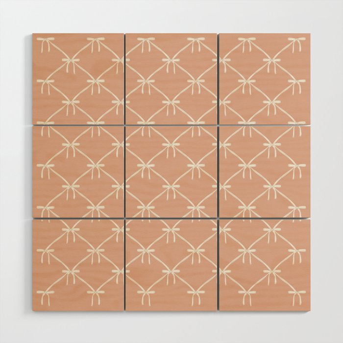 Bows & Ribbons Pattern XLVI Peach Pink Wood Wall Art Gallery Image 1