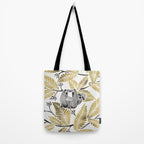 Happy Sloth - Tropical Gold Leaves Tote Bag Gallery Image 2