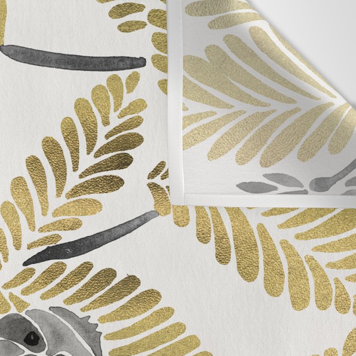 Happy Sloth - Tropical Gold Leaves Wall Tapestry Gallery Image 3