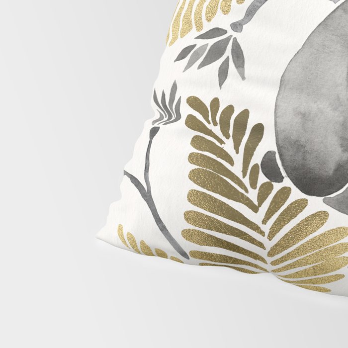 Happy Sloth - Tropical Gold Leaves Pillow Sham Gallery Image 4