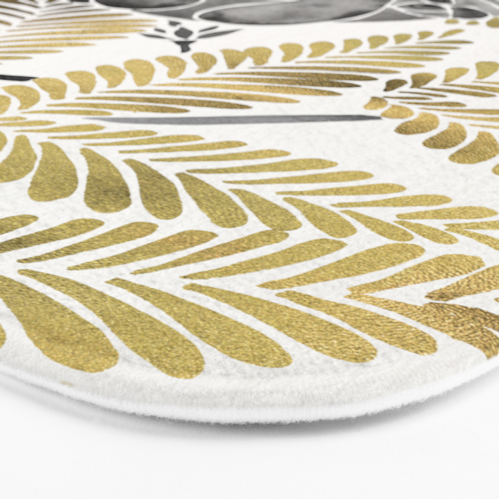 Happy Sloth - Tropical Gold Leaves Bath Mat Gallery Image 3