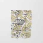 Happy Sloth - Tropical Gold Leaves Wall Hanging Gallery Image 1