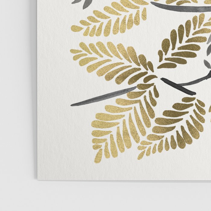 Happy Sloth - Tropical Gold Leaves Poster Gallery Image 3