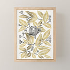 Happy Sloth - Tropical Gold Leaves Mini Art Print Gallery Image 1