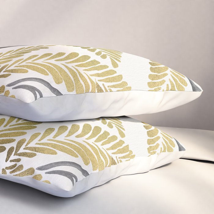 Happy Sloth - Tropical Gold Leaves Pillow Sham Gallery Image 3