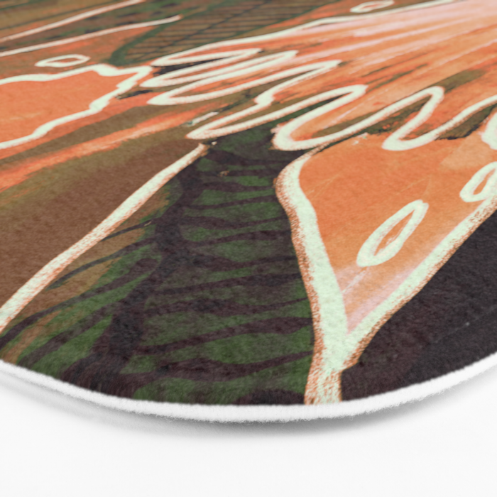 Magic Wildflowers / Orange Bath Mat Gallery Image 3