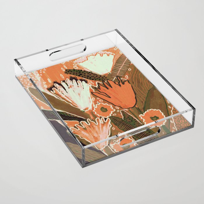 Magic Wildflowers / Orange Acrylic Tray Gallery Image 1