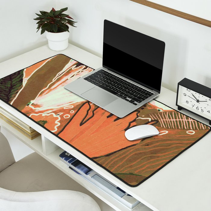 Magic Wildflowers / Orange Desk Mat Gallery Image 2
