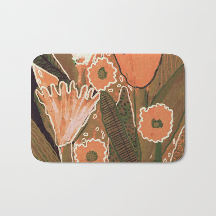Magic Wildflowers / Orange Bath Mat Gallery Image 1