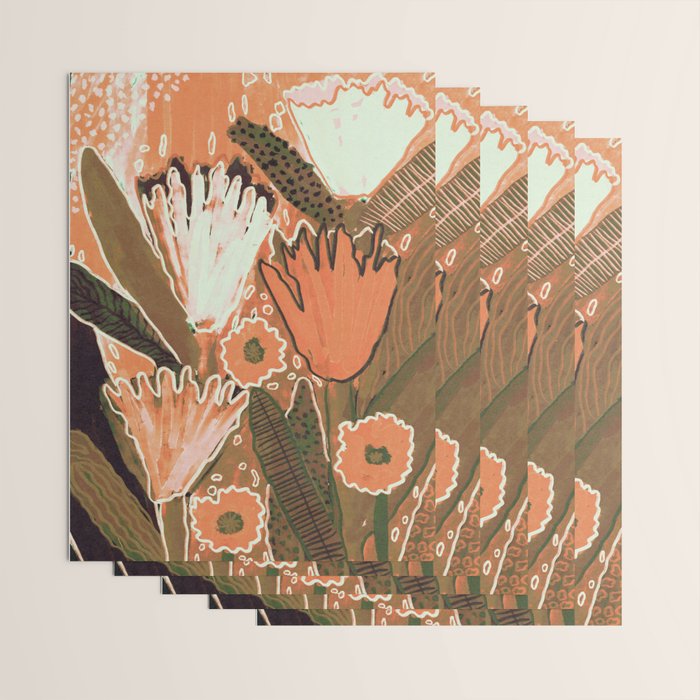 Magic Wildflowers / Orange Wrapping Paper Gallery Image 3