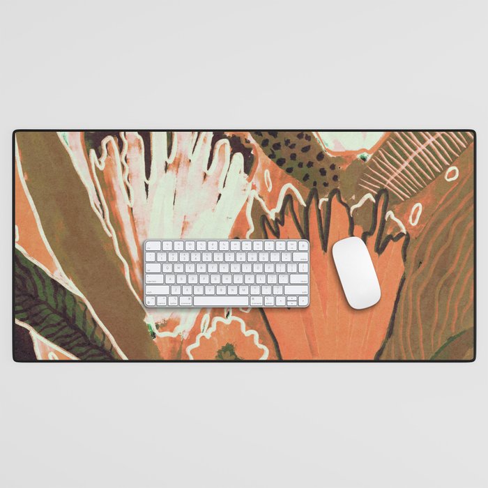 Magic Wildflowers / Orange Desk Mat Gallery Image 1
