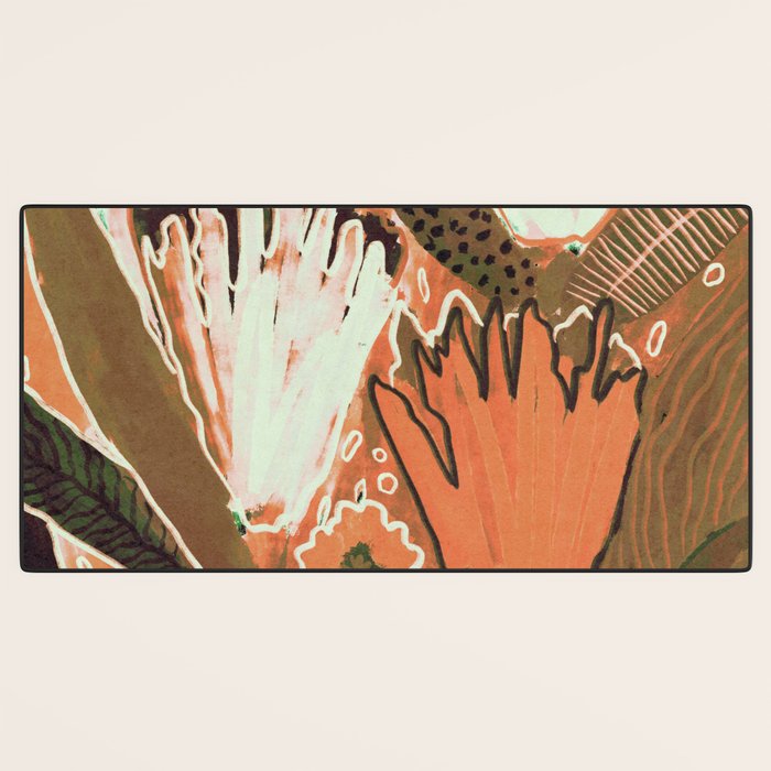 Magic Wildflowers / Orange Desk Mat Gallery Image 3