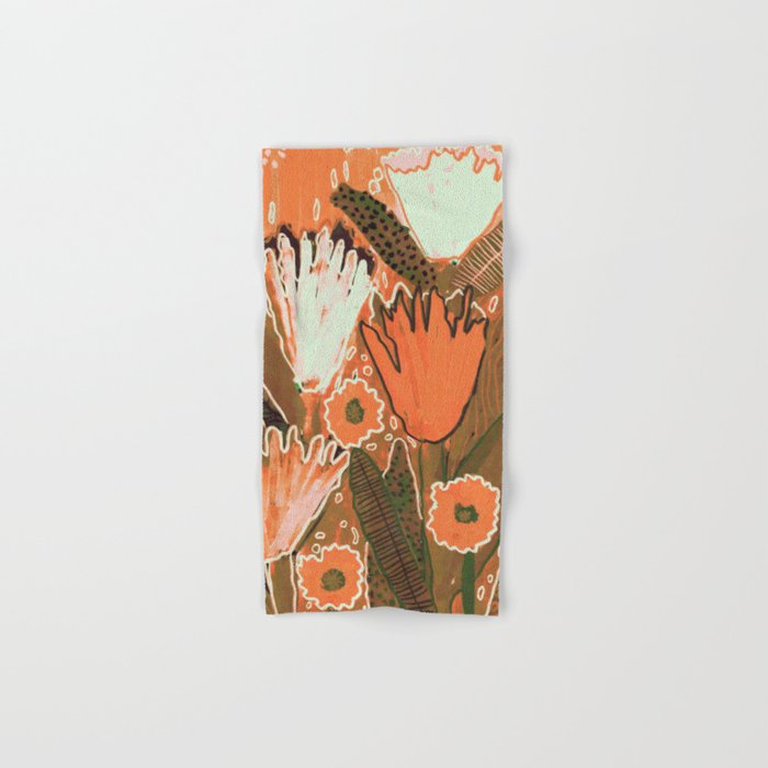 Magic Wildflowers / Orange Bath Towel Gallery Image 1