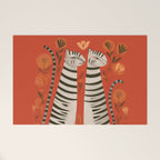 Striped Cat Pair Welcome Mat Gallery Image 1
