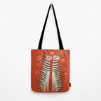 Striped Cat Pair Tote Bag Gallery Image 2
