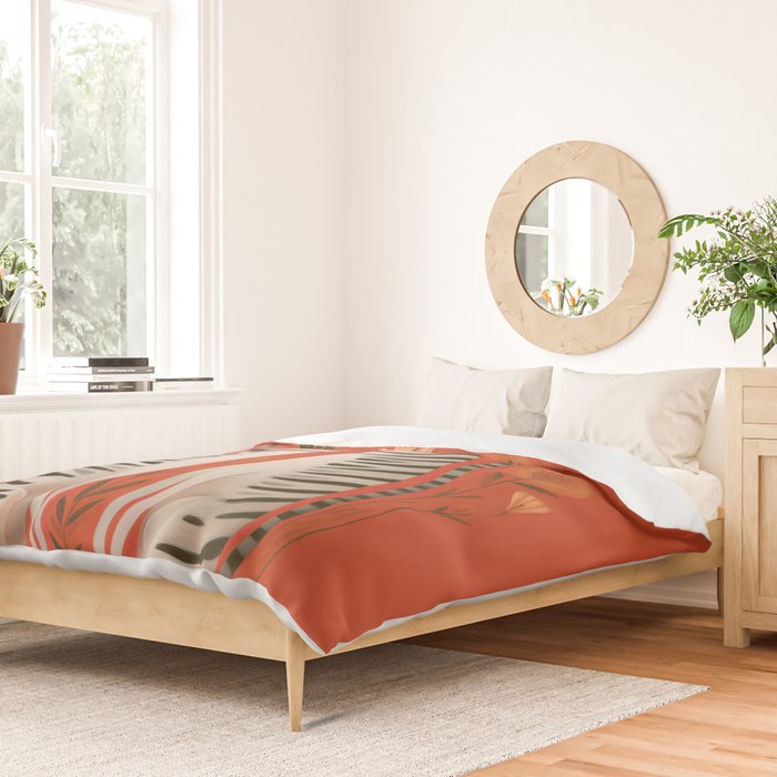 Striped Cat Pair Duvet Cover Gallery Image 2