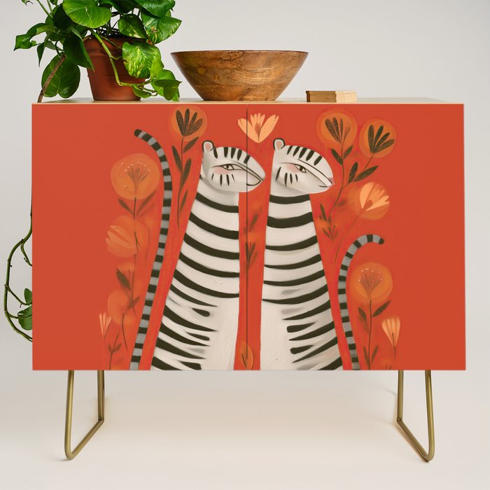 Striped Cat Pair Credenza Gallery Image 1