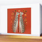 Striped Cat Pair Wall Mural Gallery Image 2