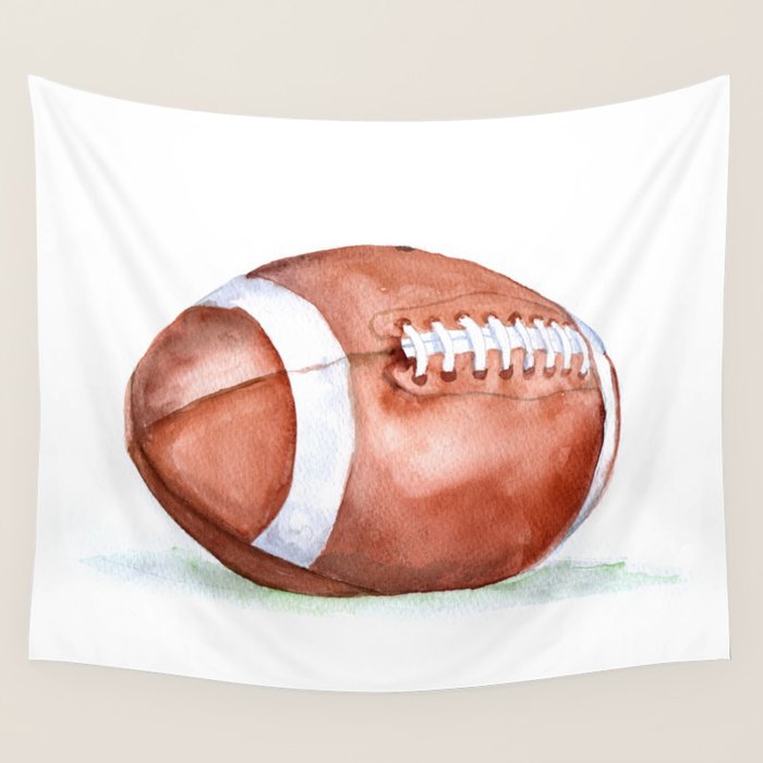 Football Watercolor Wall Tapestry Gallery Image 4