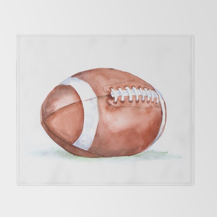Football Watercolor Throw Blanket Gallery Image 2