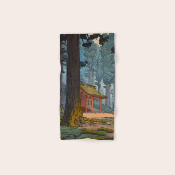 YoshidaToshi Sacred Grove Antique Japanese Woodblock Print  Bath Towel Gallery Image 1
