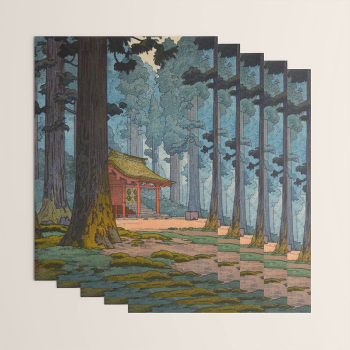 YoshidaToshi Sacred Grove Antique Japanese Woodblock Print  Wrapping Paper Gallery Image 3