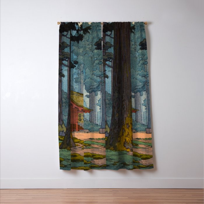 YoshidaToshi Sacred Grove Antique Japanese Woodblock Print  Window Curtain Gallery Image 3