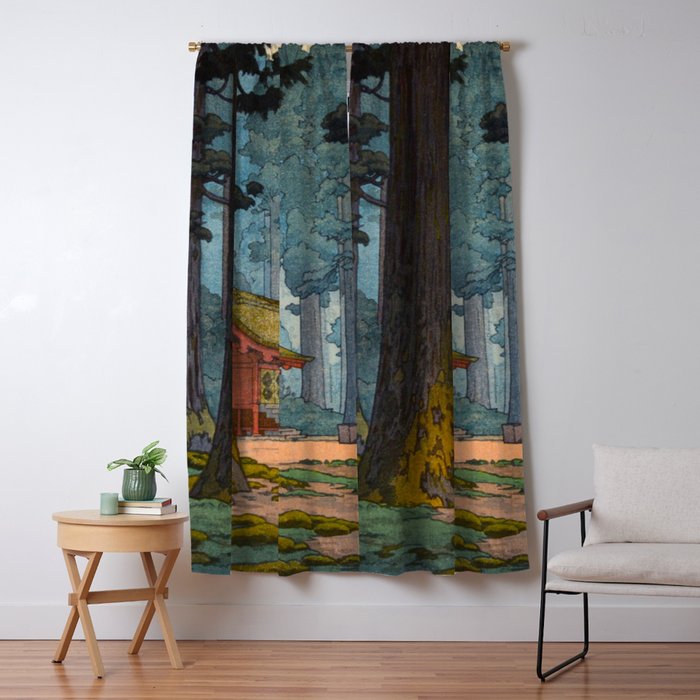 YoshidaToshi Sacred Grove Antique Japanese Woodblock Print  Window Curtain Gallery Image 5