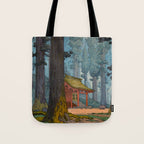 YoshidaToshi Sacred Grove Antique Japanese Woodblock Print  Tote Bag Gallery Image 1
