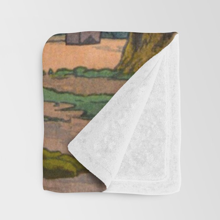 YoshidaToshi Sacred Grove Antique Japanese Woodblock Print  Throw Blanket Gallery Image 3