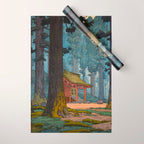 YoshidaToshi Sacred Grove Antique Japanese Woodblock Print  Wrapping Paper Gallery Image 1